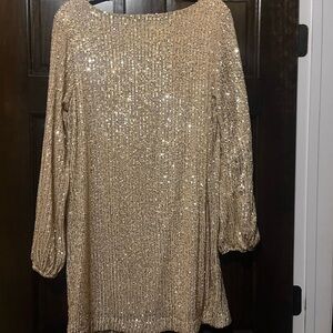 Z Supply Shimmering Gold Sequin Dress